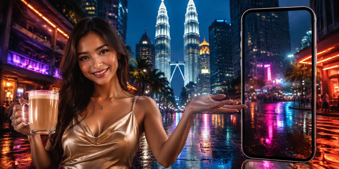 Pemain mengakses kasino langsung melalui telefon pintar di Kuala Lumpur